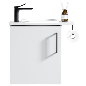 Vogue Noe White Wall Vanity With Top and Holder - 440mm Vogue Noe White Wall Vanity With Top and Holder - 440mm