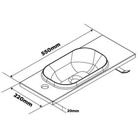 Vogue Noe White Wall Vanity With Top and Holder - 440mm Vogue Noe White Wall Vanity With Top and Holder - 440mm