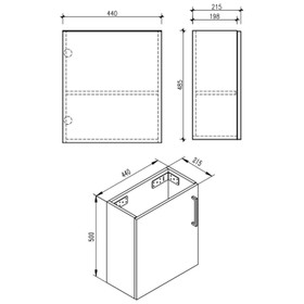 Vogue Noe Matte Black Wall Vanity With Top and Holder - 440mm