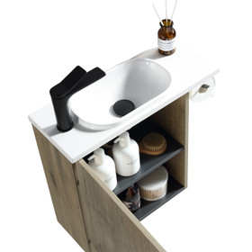 Vogue Noe Forest Grain Wall Vanity With Top and Holder - 440mm