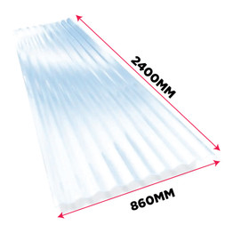 TDX Corrugate Polycarbonate 860 x 2400mm Roofing - Clear