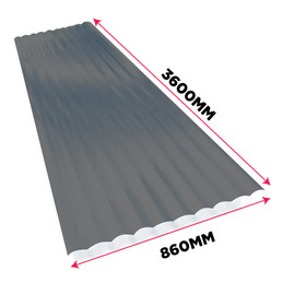 TDX Corrugate Polycarbonate 860 x 3600mm Roofing - Grey