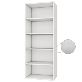 Wardrobe Wall Hung Tower with Shelves Only White Woodgrain - 600mm x 1532mm
