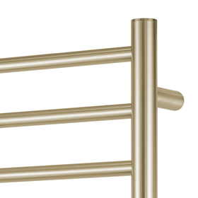 Vogue Brushed Brass Heated Towel Rail 10 Bar - Universal