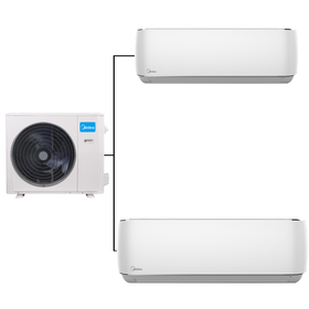 Midea Aurora Plus Multi-Split with WIFI & Voice Control Combo - 2.5kW + 7.0kW