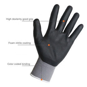 TDX Nitrile Foam Coated Gloves - Size 8 | M | 3 Pack