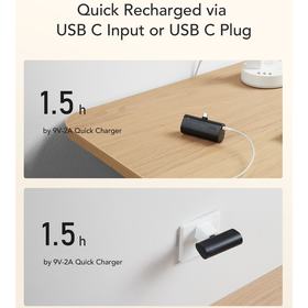 Veger Plug-On USB-C Mini Power Bank - 5000mAh