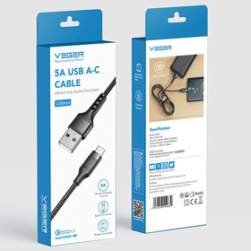 Veger 5A USB-A to Type-C Fast Charging Cable - 1.2M