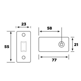 TDX Privacy Bolt Set Round - Brushed Chrome