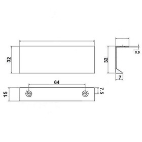 Klässich Cabinetry Pull Extended Brushed Brass - W 100mm X D 32mm