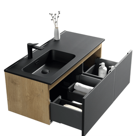 Mirage Wall Vanity with Top Matte Black - 1210mm