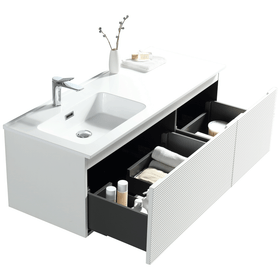 Mirage Wall Vanity with Top Moonlight White - 1210mm