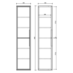 Coast Bathroom Wall Side Cabinet Sonoma Oak - 1600mm x 300mm