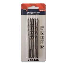 TDX Ceramic Drill Bits 6mm Pack of 5