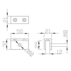 Klässich Clip Brushed Nickel 50 X 21 X 30mm 10mm Clip