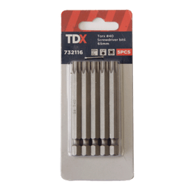 TDX Screwdriver Bits Torx #40 65mm - Pack of 5