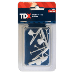 TDX Nylon Toggle with Screws 13-16mm (Pack of 4)