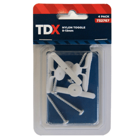 TDX Nylon Toggle with Screws 9-13mm (Pack of 4)