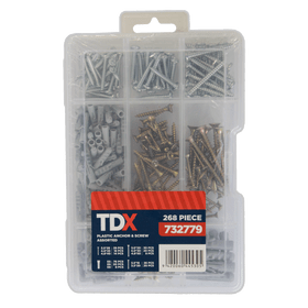 TDX Plastic Anchor and Screw Assorted 268 pcs