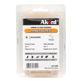 Akord Screw 50mm Zinc Chromate (Gold Passivated) - Pack of 50