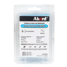 Akord Screw Chipboard 32mm Self Embedding C3 - Pack of 100