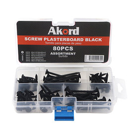Akord Screw Plasterboard Black Assortment Kit - Pack of 80