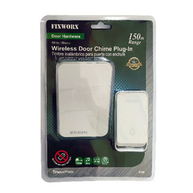 Fixworx Wireless Door Chime Plug-In White Range 150m 