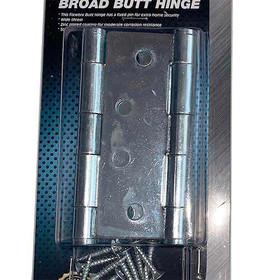 Fixworx Butt Hinge Broad F/P ZP 100x75mm - Pack of 2