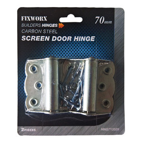 Fixworx Screen Door Hinge Zinc Plated 70mm - Pack of 2