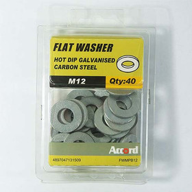 Akord Flat Washer Mtrc Hot Dip Glavanised M12 - Pack of 40