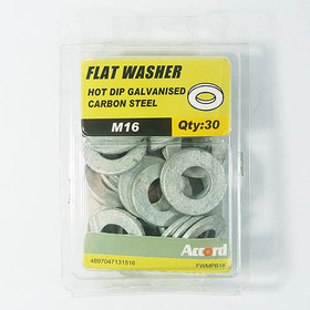 Akord Flat Washer Mtrc Hot Dip Galvanised M16 - Pack of 30