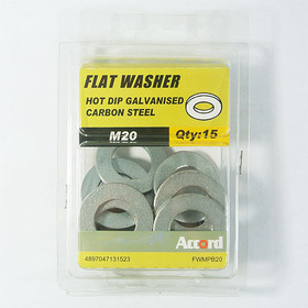 Akord Flat Washer Mtrc Hot Dip Galvanised M20 - Pack of 15