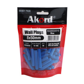 Akord Wall Plugs Anchors Plastic Red 6x35mm - Pack of 100 