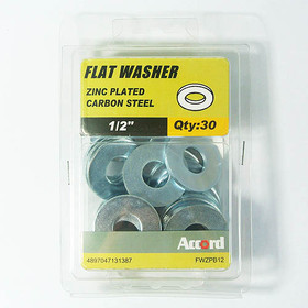 Akord Flat Washer Zinc Plated 12mm - Pack of 30