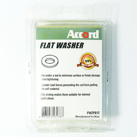 Akord Flat Washer Zinc Plated 12mm - Pack of 30