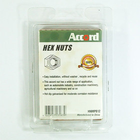 Akord Nuts Hex Hot Dip Galvanised 12mm M12 - Pack of 20