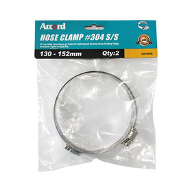 Akord Hose Clamp Stainless Steel 130-152mm - Pack of 2