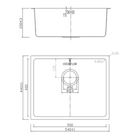 Klässich Rayon20 Sink Insert Satin - 540mm