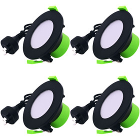 LED Downlight Black 8W Dimmable - 110mm (Cutout Ø90mm) Pack of 4