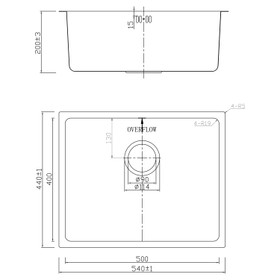 Klässich Rayon20 Sink Insert Gunmetal - 540mm