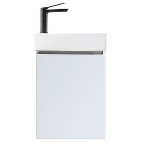 Brooklyn Wall Vanity with Stone Resin Top White Gloss - 400mm