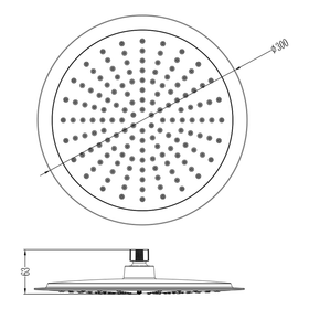 Storm Shower Rain Head - 300mm Round Chrome