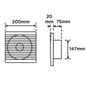 TDX Bathroom Extractor Fan with Humidity Sensor & Timer - White