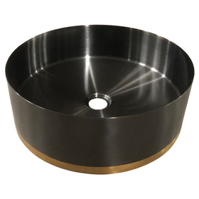 Vogue Stainless Steel Vessel Basin Black & Gold - 400mm