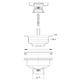 VOGUE Sink Basket Waste Without Overflow Brushed Nickel - 35mm 