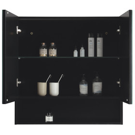 Fremont Mirror Cabinet 800mm - Matte Black Lacquer