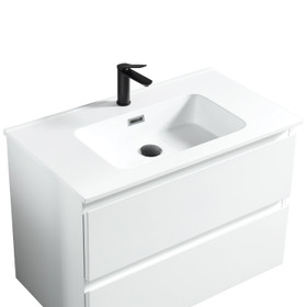 Soho Wall Vanity with Arc Top 800mm - White Glossy