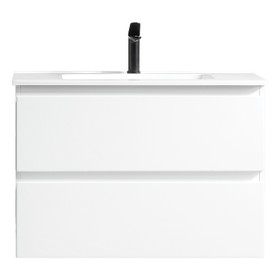 Soho Wall Vanity with Arc Top 600mm - White Glossy