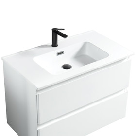 Soho Wall Vanity with Arc Top 600mm - White Glossy