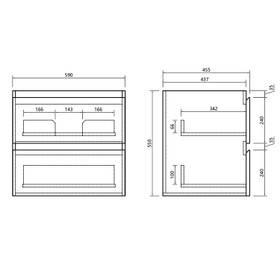 Soho Wall Vanity with Arc Top 600mm - White Glossy